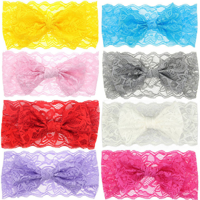 Opaska na głowę dla dzieci - Hairband Bow w kwiatowe wzory - różne kolory - Wianko - 6