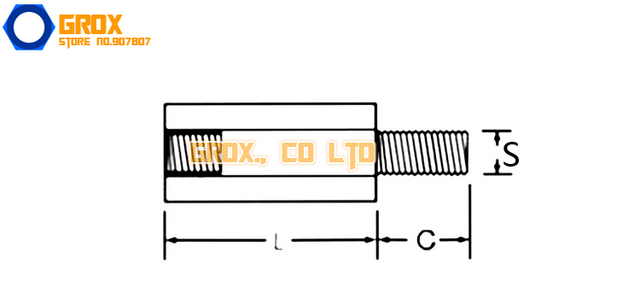 100 sztuk mosiądz M3 x 12 + 6mm dystansowy hex spacer z gwintem żeńskim na męski dla płyt PCB - Wianko - 1