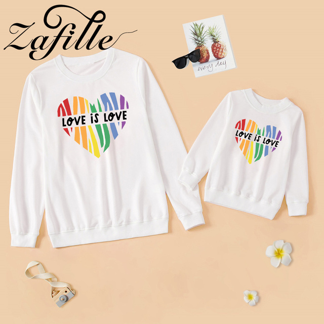 Zestaw bluz ZAFILLE Serce Rodzina dla Mamy i Córki w jednolitym kolorze - Wianko - 29