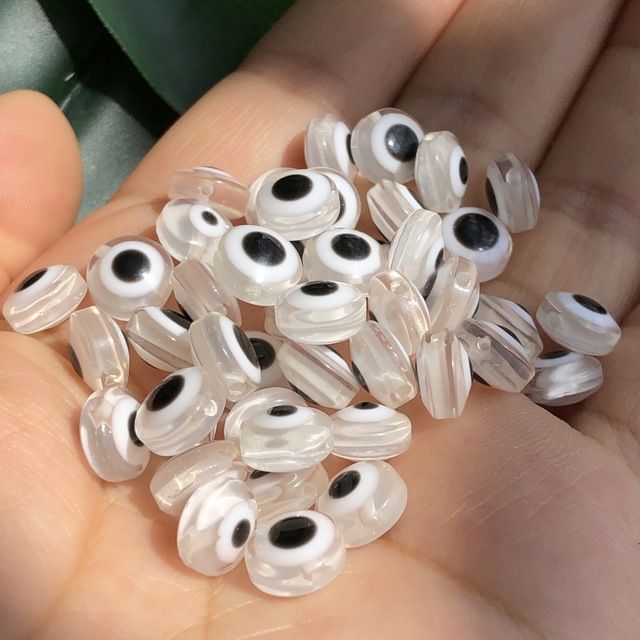 Koraliki do wyrób biżuterii: 6/8/10mm owalne ciemnoróżowe koraliki z materiału zwanego rzeźbionym okiem do lalek i akcesoriów, z żywicy - Wianko - 6