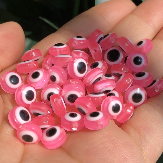 Koraliki do wyrób biżuterii: 6/8/10mm owalne ciemnoróżowe koraliki z materiału zwanego rzeźbionym okiem do lalek i akcesoriów, z żywicy - Wianko - 2