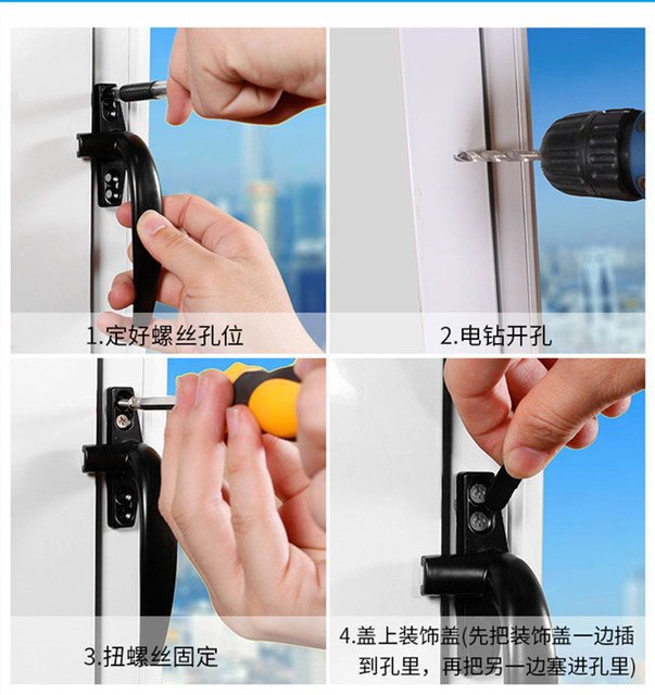 Uchwyt okienny aluminiowy Push dla drzwi i okna – antyczny zamek klamra do mebli o 7 znakach - Wianko - 13