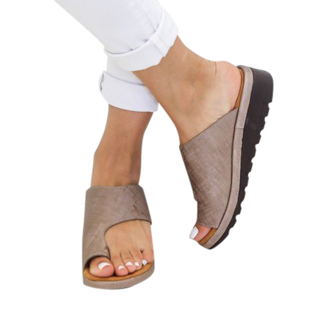 Platformowe sandały damskie z ortopedyczną podeszwą i wygodnymi płaskimi obcasami, nowość 2020, rozmiar 35-43 - Wianko - 14