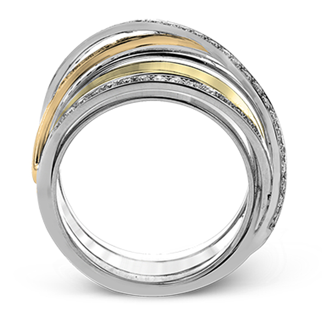 Nowoczesny Pierścionek Ring Finger dla Kobiet - Pięciorzędowy, Trzy Kolorowy, Unikalny Design, Idealny na Codzienne Party - Wianko - 4