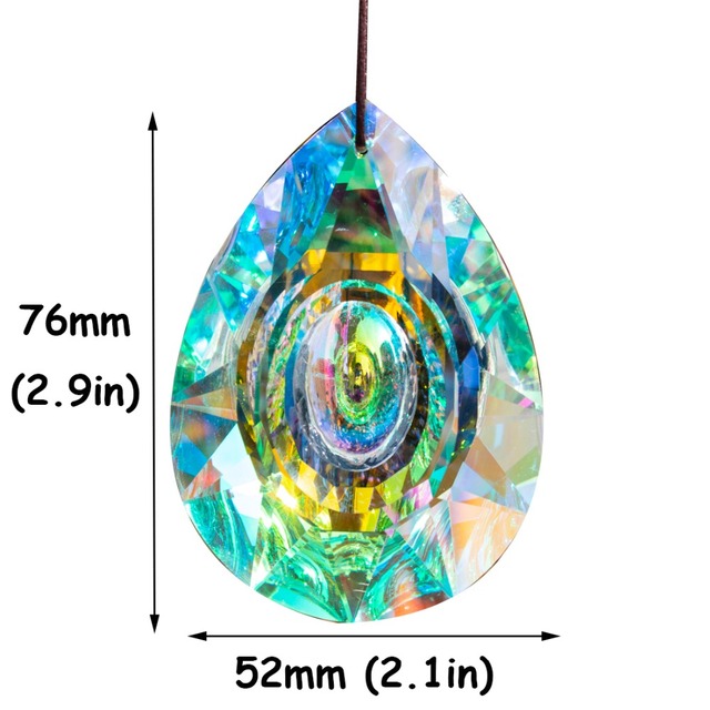 Wiszący kryształowy pryzmatyczny wisiorek AB kolor, 76mm, H&D, tęczowe krople do żyrandola, dekoracja domowa ogrodu - Wianko - 10