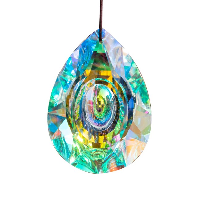 Wiszący kryształowy pryzmatyczny wisiorek AB kolor, 76mm, H&D, tęczowe krople do żyrandola, dekoracja domowa ogrodu - Wianko - 3