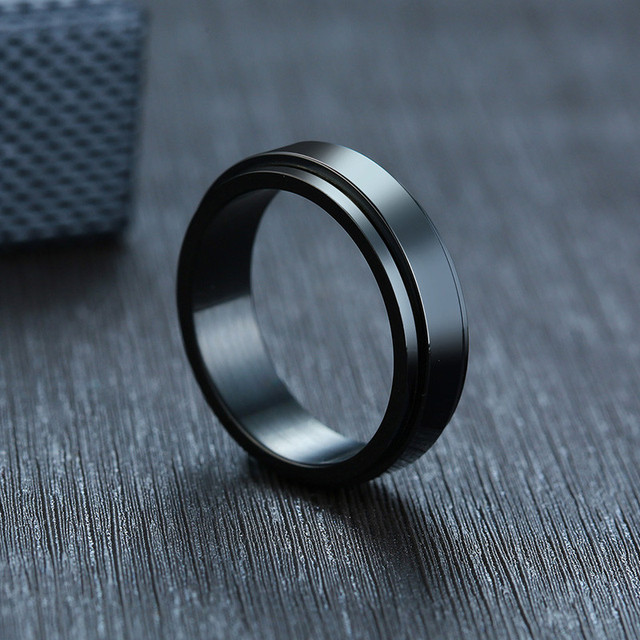 Personalizowany pierścień Spinner ze spersonalizowanym grawerowaniem, kolor złoty i srebrny, stal nierdzewna - Wianko - 4