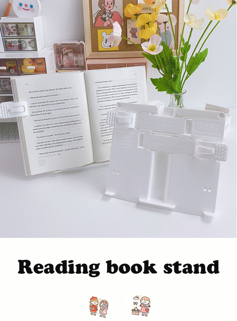 Stojak pulpit do czytania książek – uchwyt kreatywny, pionowy i stabilny Bookholder do podręczników, umożliwiający wygodne toczenie stron - Wianko - 1
