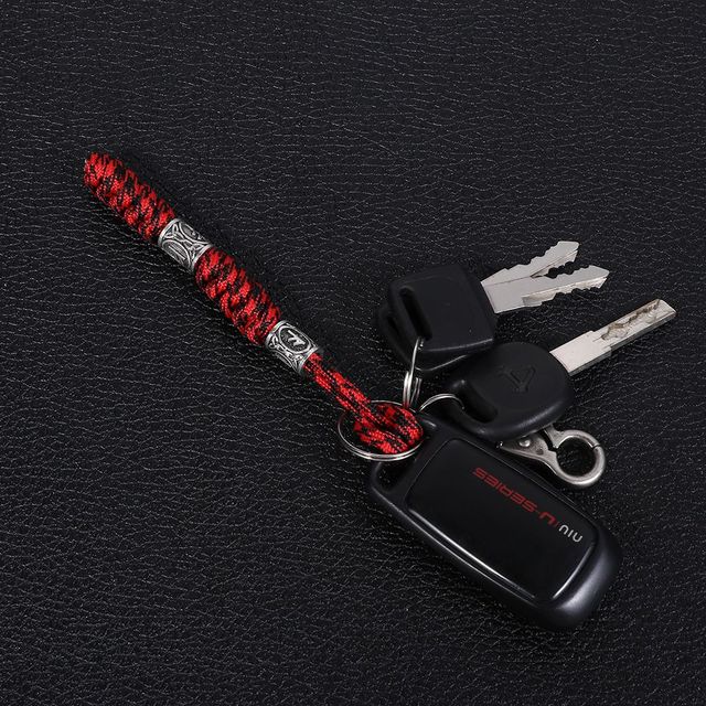 Brelok DIY Rune: 15cm ręcznie tkana lina, koraliki na szczęście, klucz-nóż, smycze brelok do kluczyków samochodu i survivalowe akcesoria - Wianko - 6