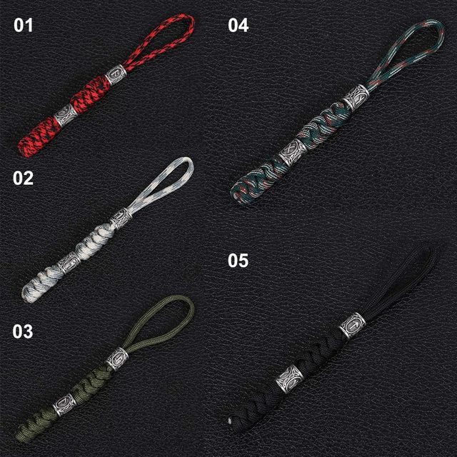 Brelok DIY Rune: 15cm ręcznie tkana lina, koraliki na szczęście, klucz-nóż, smycze brelok do kluczyków samochodu i survivalowe akcesoria - Wianko - 2