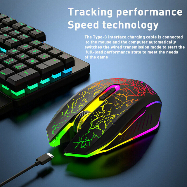 Przenośna bezprzewodowa mysz do gier Pohiks, ergonomiczna, optyczna, podświetlana RGB, ładowalna, na komputer stacjonarny i laptopa - Wianko - 4
