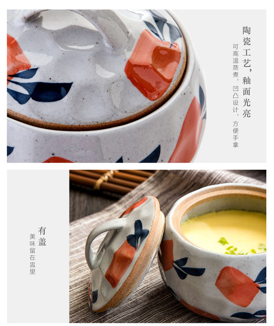 Zestaw 2 sztuk ceramicznych garnków do zupy japońskiego stylu z pokrywką i możliwością gotowania na parze - Wianko - 14
