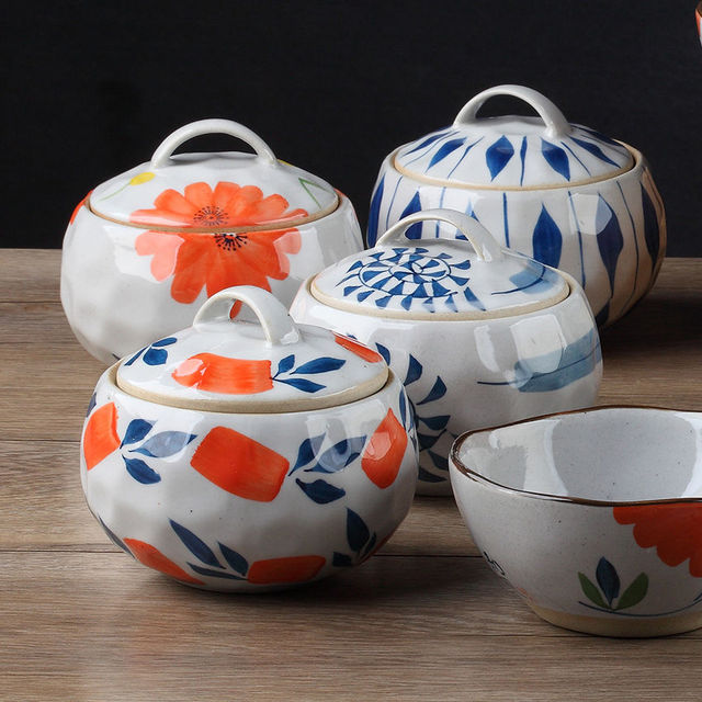 Zestaw 2 sztuk ceramicznych garnków do zupy japońskiego stylu z pokrywką i możliwością gotowania na parze - Wianko - 11