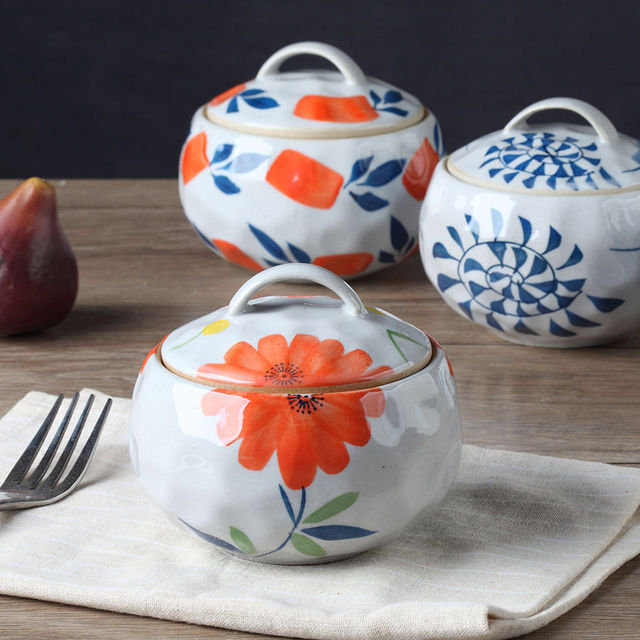 Zestaw 2 sztuk ceramicznych garnków do zupy japońskiego stylu z pokrywką i możliwością gotowania na parze - Wianko - 10