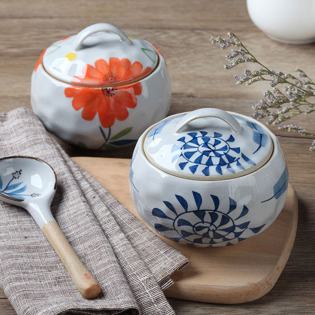 Zestaw 2 sztuk ceramicznych garnków do zupy japońskiego stylu z pokrywką i możliwością gotowania na parze - Wianko - 13