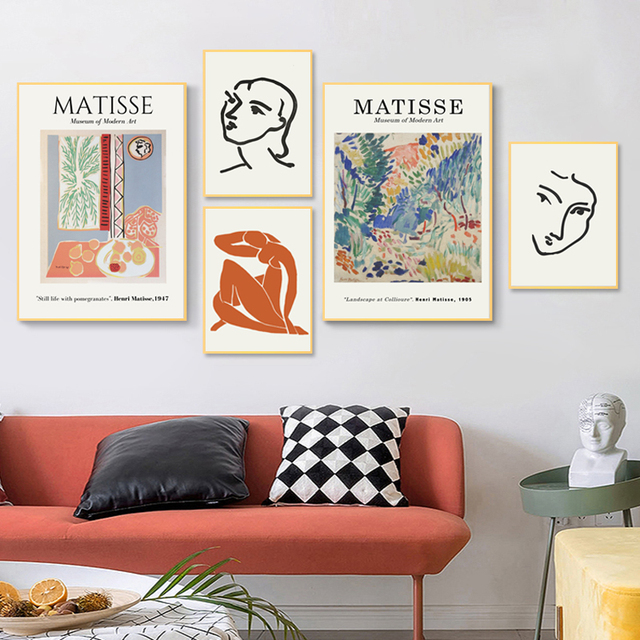 Streszczenie obrazu Line Henri Matisse z postaciami - minimalistyczny druk na płótnie w stylu Vintage do salonu - Wianko - 5