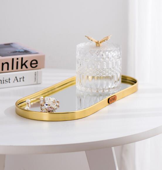Taca domowa z lustrzaną powierzchnią styl skandynawski, lekkie złote elementy luksusowej biżuterii - Wianko - 8
