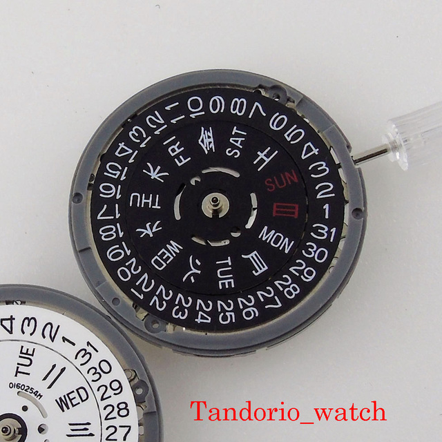 Automatyczny zegarek NH35/NH36 wysokiej jakości z datą i dniem, czarno-biała tarcza, wymiana baterii - Wianko - 16