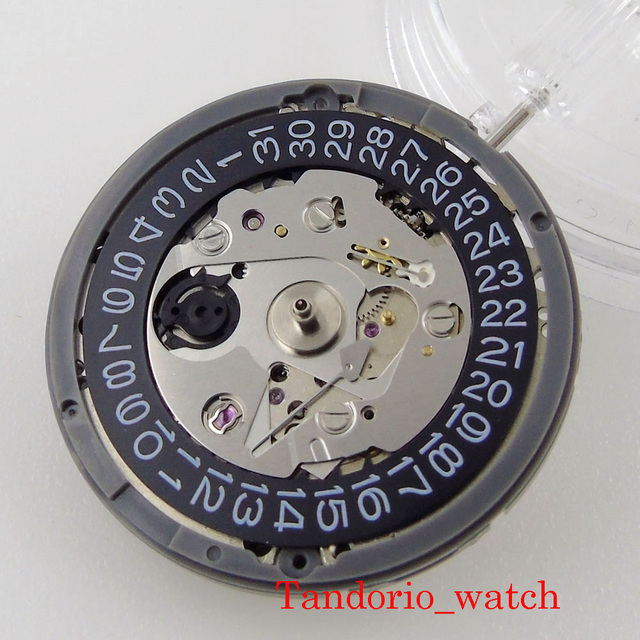 Automatyczny zegarek NH35/NH36 wysokiej jakości z datą i dniem, czarno-biała tarcza, wymiana baterii - Wianko - 7