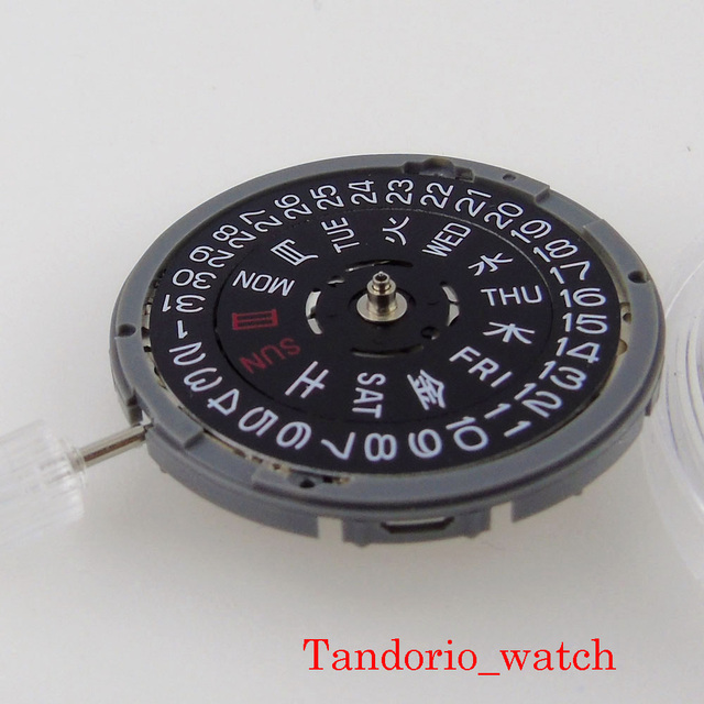 Automatyczny zegarek NH35/NH36 wysokiej jakości z datą i dniem, czarno-biała tarcza, wymiana baterii - Wianko - 17