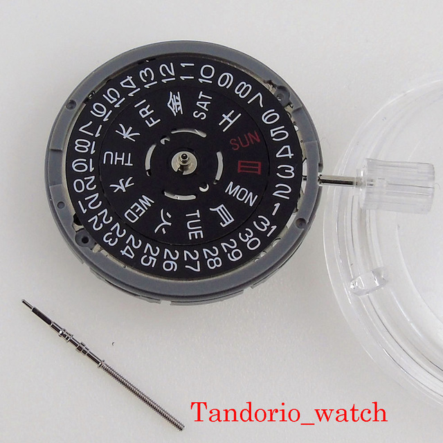 Automatyczny zegarek NH35/NH36 wysokiej jakości z datą i dniem, czarno-biała tarcza, wymiana baterii - Wianko - 15