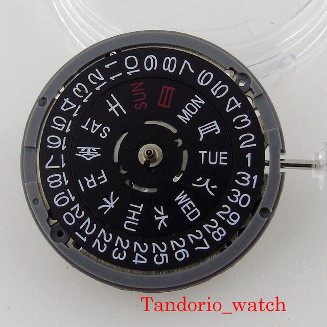 Automatyczny zegarek NH35/NH36 wysokiej jakości z datą i dniem, czarno-biała tarcza, wymiana baterii - Wianko - 14