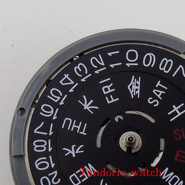 Automatyczny zegarek NH35/NH36 wysokiej jakości z datą i dniem, czarno-biała tarcza, wymiana baterii - Wianko - 20