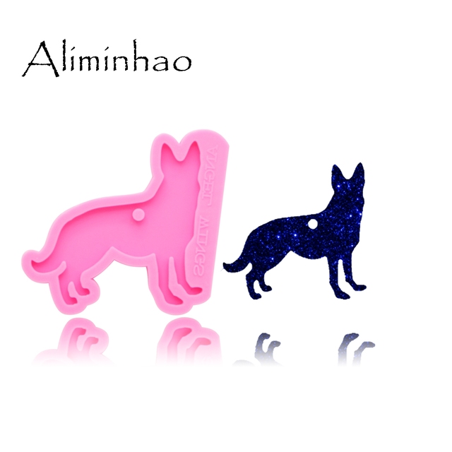 Formy do ciast: Błyszczący pies - 6 różnych kształtów, silikonowe DIY formy epoksydowe żywicy - Wianko - 6