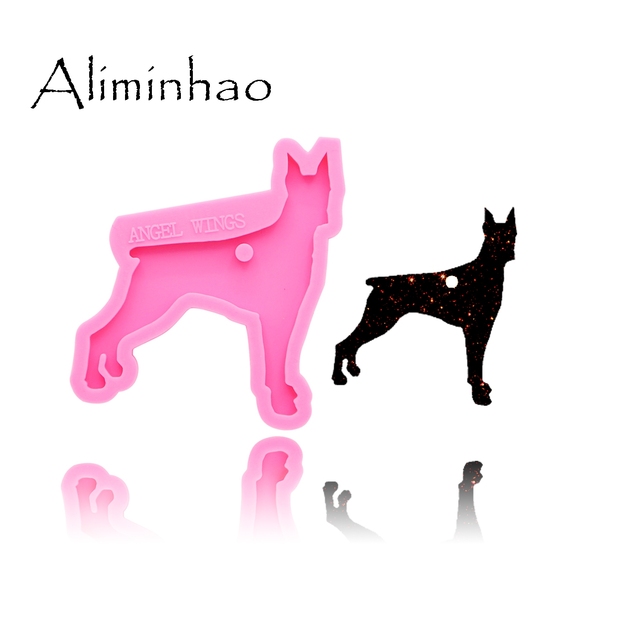 Formy do ciast: Błyszczący pies - 6 różnych kształtów, silikonowe DIY formy epoksydowe żywicy - Wianko - 12