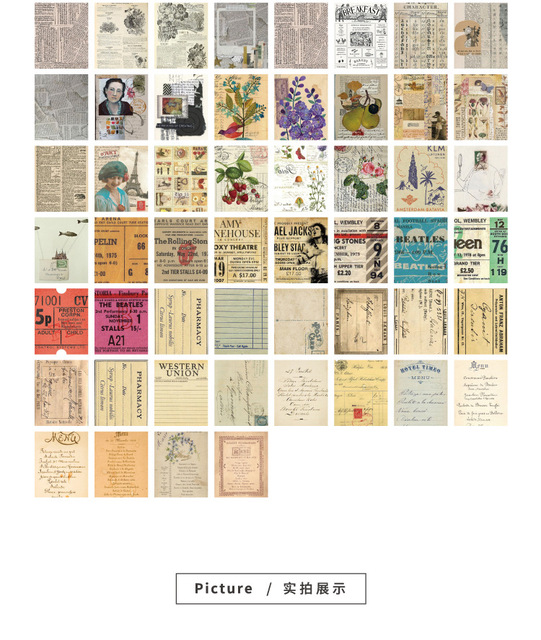 Vintage Journaling Diy Scrapbooking - 165 arkuszy papierowego materiału w stylu retro z kwiatami i listami do samodzielnej twórczości - Wianko - 7