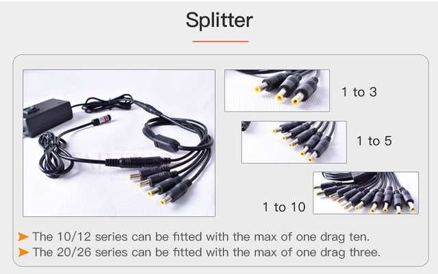 Adapter zasilacza UE/AU/UK do lokalizatora laserowego 5V z przewodem zasilającym prądu stałego, Splitterem do pozycjonowania modułu laserowego, taśmą LED i kamerą ochrony - Wianko - 4