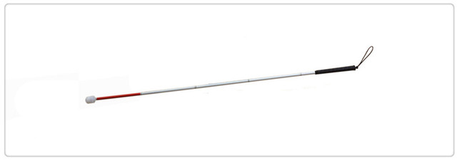 Składana trzcina dla niewidomych z czarną rękojeścią, 105-155 cm, aluminium (5 sekcji) - Wianko - 3