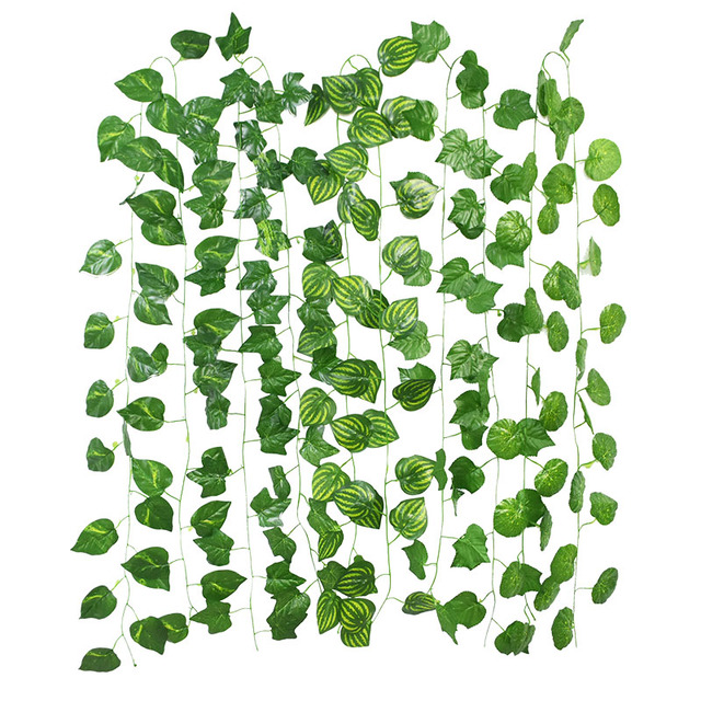 Zielony stroik z 2.3-metrowymi jedwabnymi liśćmi creepera oraz 1/2/3-metrową girlandą żarówkową LED do dekoracji wnętrz i ogrodów - Wianko - 26