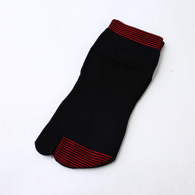 2 pary bawełnianych męskich skarpetek do jogi z podziałem na palce w nowym stylu japońskim: czarne, białe, szare - Wianko - 6