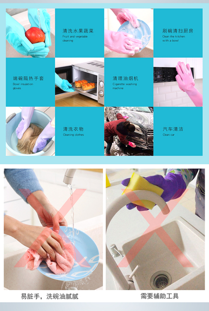 Rękawiczki domowe Jitter do czyszczenia różnych powierzchni - Wianko - 2