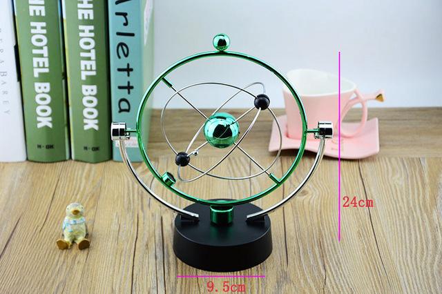 Eleganckie zielone elektryczne wahadło Newtona - dekoracja biurka dla dzieci - Wianko - 3