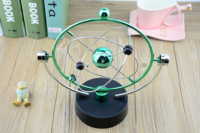 Eleganckie zielone elektryczne wahadło Newtona - dekoracja biurka dla dzieci - Wianko - 6