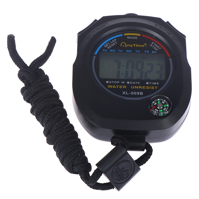 Sportowy zegarek cyfrowy chronograf LCD z wodoszczelnym stoperem czasu - Wianko - 4
