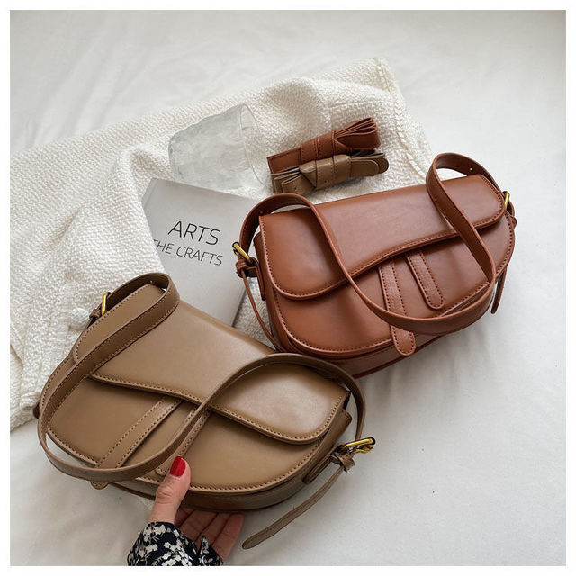Skórzana torebka listonoszka na ramię dla kobiet w brązowym kolorze - Trend 2021 luksusowy projektant - Wianko - 23