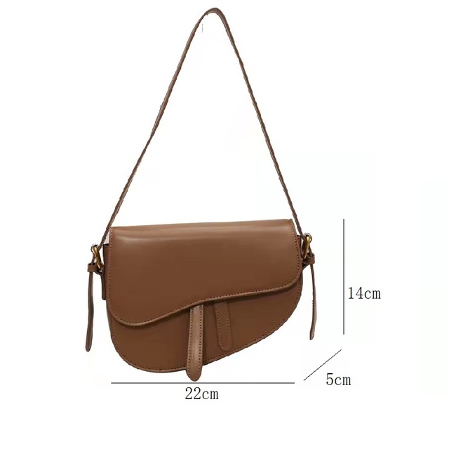 Skórzana torebka listonoszka na ramię dla kobiet w brązowym kolorze - Trend 2021 luksusowy projektant - Wianko - 1