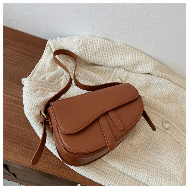 Skórzana torebka listonoszka na ramię dla kobiet w brązowym kolorze - Trend 2021 luksusowy projektant - Wianko - 28