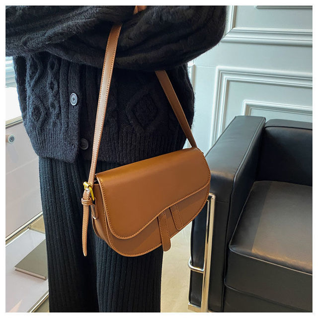 Skórzana torebka listonoszka na ramię dla kobiet w brązowym kolorze - Trend 2021 luksusowy projektant - Wianko - 20