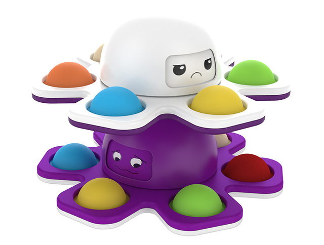 Interaktywna zabawka stresowa - Silikonowy Octopus z możliwością zmiany twarzy i dźwiękiem - Wianko - 6