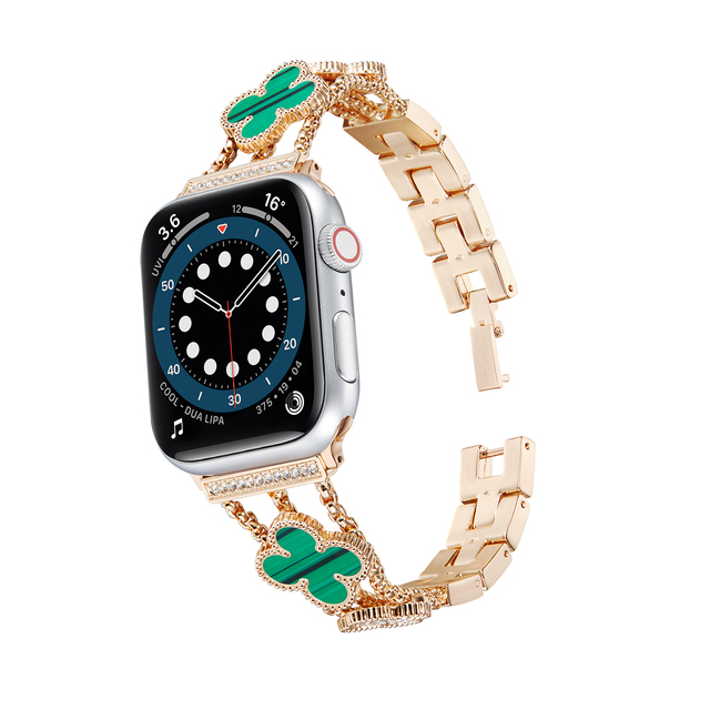 Pasek metalowy do Apple Watch 7/6/SE/5/4 45mm/41mm/44mm/40mm ze stali nierdzewnej z diamentami dla kobiet - Wianko - 8