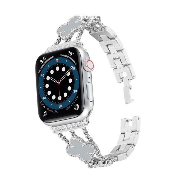 Pasek metalowy do Apple Watch 7/6/SE/5/4 45mm/41mm/44mm/40mm ze stali nierdzewnej z diamentami dla kobiet - Wianko - 13