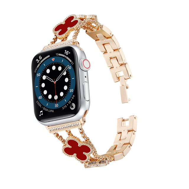 Pasek metalowy do Apple Watch 7/6/SE/5/4 45mm/41mm/44mm/40mm ze stali nierdzewnej z diamentami dla kobiet - Wianko - 10