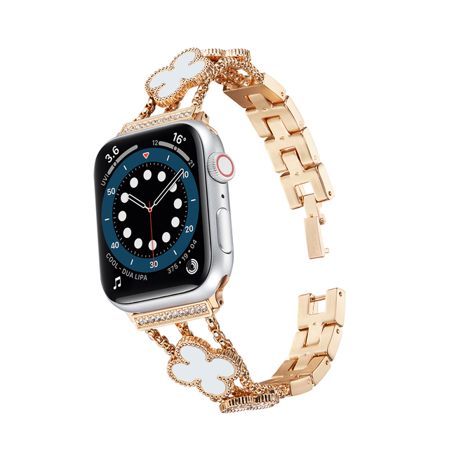 Pasek metalowy do Apple Watch 7/6/SE/5/4 45mm/41mm/44mm/40mm ze stali nierdzewnej z diamentami dla kobiet - Wianko - 11