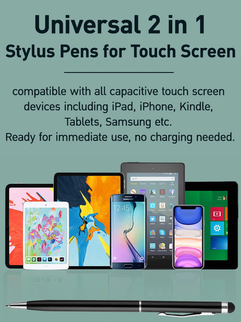 Uniwersalny Rysik Stylus 2w1 z Ekranem Pojemnościowym dla Tabletów Android - Mobilny Długopis Rysujący Caneta Touch Pen - Wianko - 3