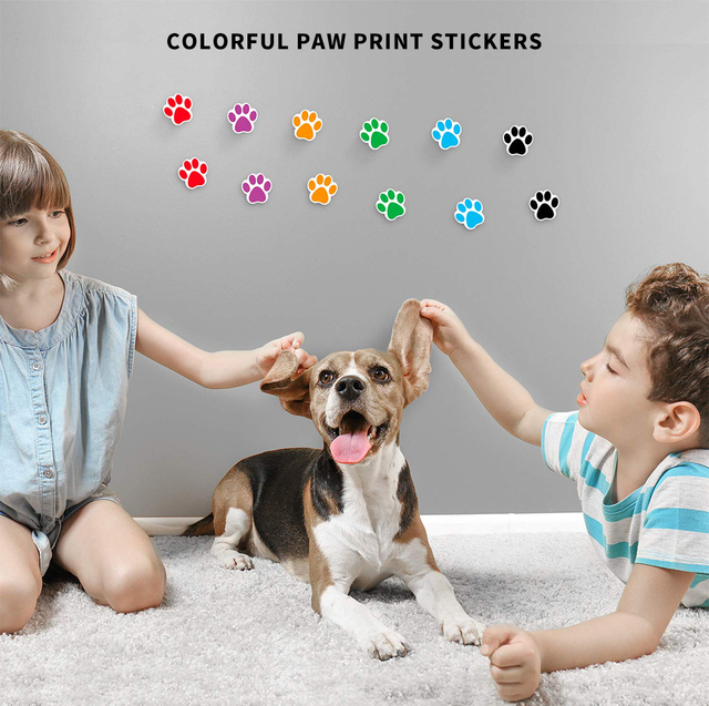 Naklejki Zabawki dla Dzieci - 500 Sztuk Kolorowych Paw Print Dog Cat Bear Paw Naklejka - Wianko - 2