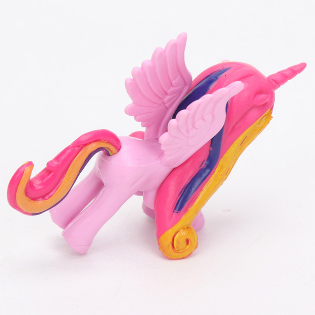 Figurka Mini Pegasus jednorożec koń - 12 sztuk, 4-7 cm, w różnych kolorach - Wianko - 7